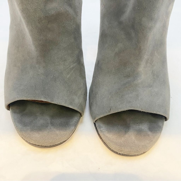 Givenchy Shark Tooth Open Toe Suede Booties 7 |Luxury Designer Heels Edgy Glam